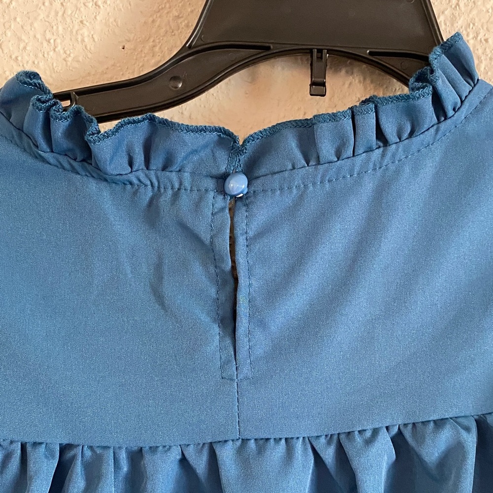 SHEIN Blue Ruffled Blouse - Picture 8 of 8